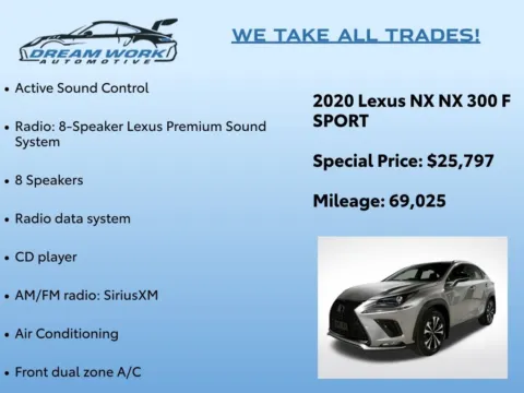 Photos of 2020 Lexus NX 300 F Sport for sale in Charlotte, NC at Dream Work Automotive
