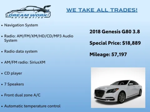 Photos of 2018 Genesis G80 3.8 for sale in Charlotte, NC at Dream Work Automotive