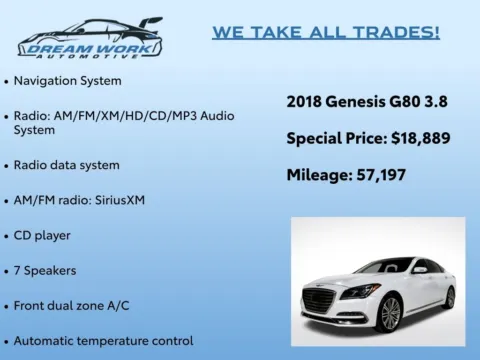 Photos of 2018 Genesis G80 3.8 for sale in Charlotte, NC at Dream Work Automotive