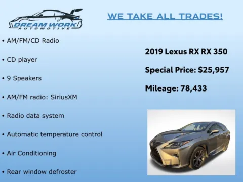 Photos of 2019 Lexus RX 350 for sale in Charlotte, NC at Dream Work Automotive