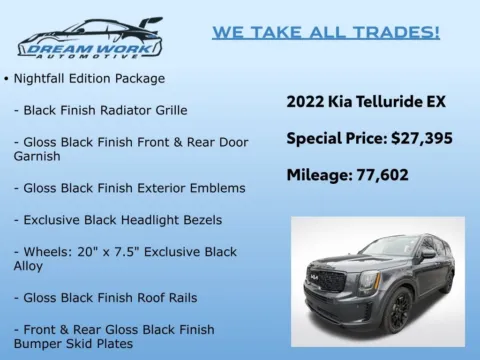 Photos of 2022 Kia Telluride EX for sale in Charlotte, NC at Dream Work Automotive