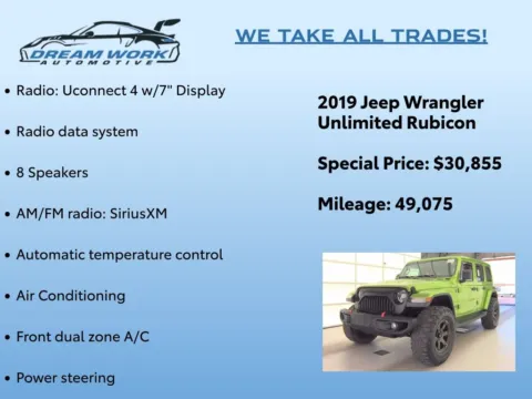 Photos of 2019 Jeep Wrangler Unlimited Rubicon for sale in Charlotte, NC at Dream Work Automotive