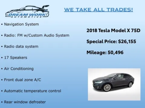 Photos of 2018 Tesla Model X 75D for sale in Charlotte, NC at Dream Work Automotive