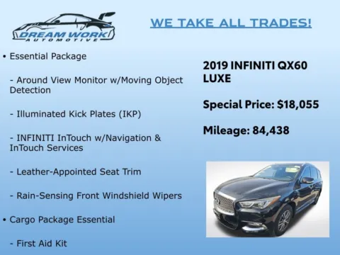 Photos of 2019 INFINITI QX60 LUXE for sale in Charlotte, NC at Dream Work Automotive
