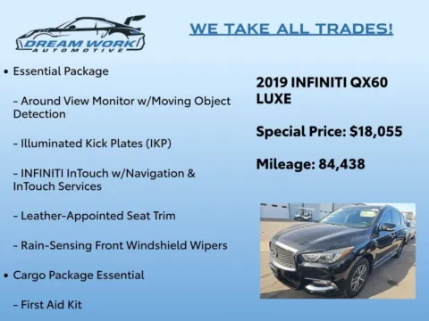 Photos of 2019 INFINITI QX60 LUXE for sale in Charlotte, NC at Dream Work Automotive