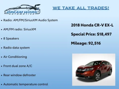 Photos of 2018 Honda CR-V EX-L for sale in Charlotte, NC at Dream Work Automotive