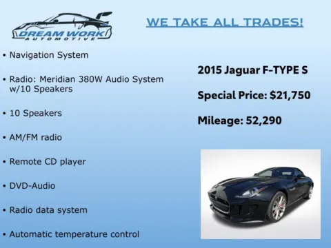 Photos of 2015 Jaguar F-TYPE S for sale in Charlotte, NC at Dream Work Automotive