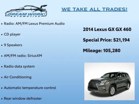 Photos of 2014 Lexus GX 460 for sale in Charlotte, NC at Dream Work Automotive