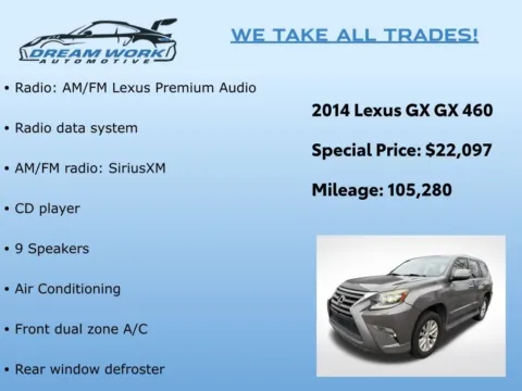 Photos of 2014 Lexus GX 460 for sale in Charlotte, NC at Dream Work Automotive