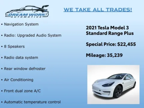 Photos of 2021 Tesla Model 3 Standard Range Plus for sale in Charlotte, NC at Dream Work Automotive