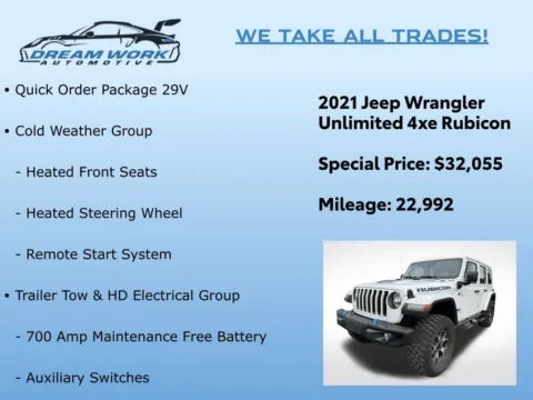 Photos of 2021 Jeep Wrangler Unlimited Rubicon 4xe for sale in Charlotte, NC at Dream Work Automotive