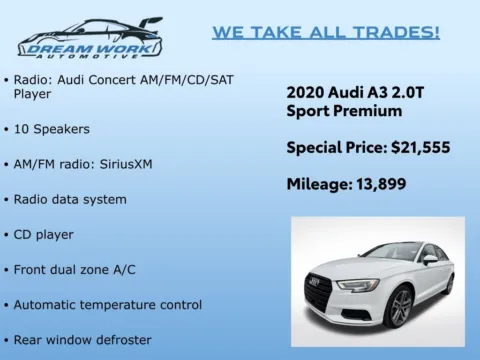 Photos of 2020 Audi A3 2.0T Premium for sale in Charlotte, NC at Dream Work Automotive