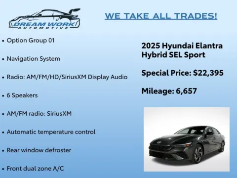 Photos of 2025 Hyundai Elantra Hybrid SEL Sport for sale in Charlotte, NC at Dream Work Automotive