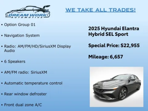 Photos of 2025 Hyundai Elantra Hybrid SEL Sport for sale in Charlotte, NC at Dream Work Automotive