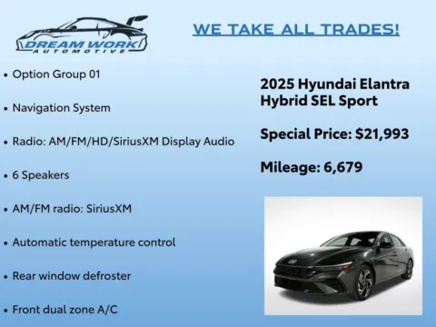Photos of 2025 Hyundai Elantra Hybrid SEL Sport for sale in Charlotte, NC at Dream Work Automotive