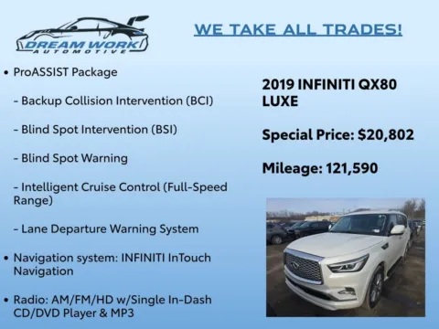 Photos of 2019 INFINITI QX80 LUXE for sale in Charlotte, NC at Dream Work Automotive