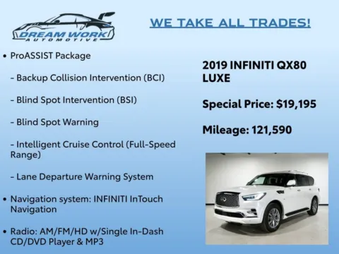 Photos of 2019 INFINITI QX80 LUXE for sale in Charlotte, NC at Dream Work Automotive