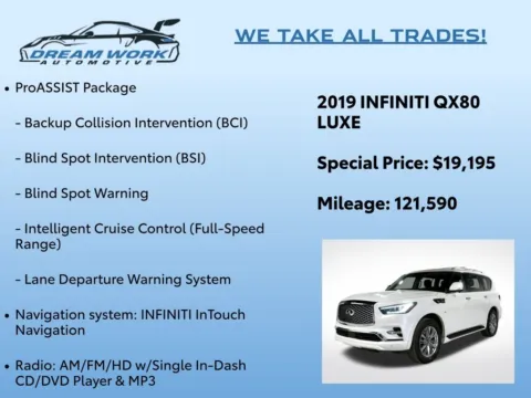 Photos of 2019 INFINITI QX80 LUXE for sale in Charlotte, NC at Dream Work Automotive