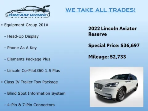 Photos of 2022 Lincoln Aviator Reserve for sale in Charlotte, NC at Dream Work Automotive