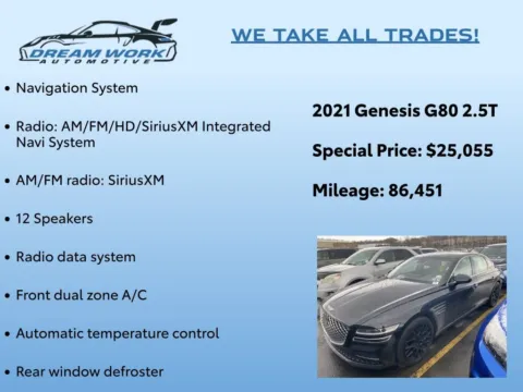 Photos of 2021 Genesis G80 2.5T for sale in Charlotte, NC at Dream Work Automotive