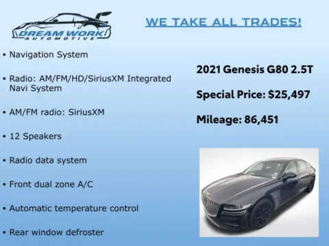 Photos of 2021 Genesis G80 2.5T for sale in Charlotte, NC at Dream Work Automotive
