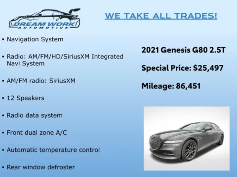 Photos of 2021 Genesis G80 2.5T for sale in Charlotte, NC at Dream Work Automotive