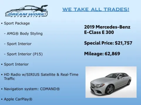 Photos of 2019 Mercedes-Benz E-Class E 300 for sale in Charlotte, NC at Dream Work Automotive