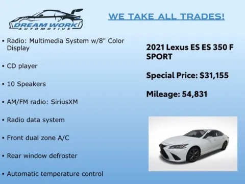 Photos of 2021 Lexus ES 350 F Sport for sale in Charlotte, NC at Dream Work Automotive