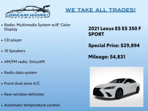 Photos of 2021 Lexus ES 350 F Sport for sale in Charlotte, NC at Dream Work Automotive