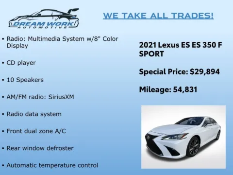 Photos of 2021 Lexus ES 350 F Sport for sale in Charlotte, NC at Dream Work Automotive