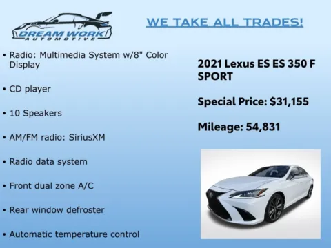 Photos of 2021 Lexus ES 350 F Sport for sale in Charlotte, NC at Dream Work Automotive