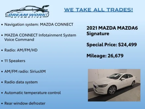 Photos of 2021 Mazda Mazda6 Signature for sale in Charlotte, NC at Dream Work Automotive