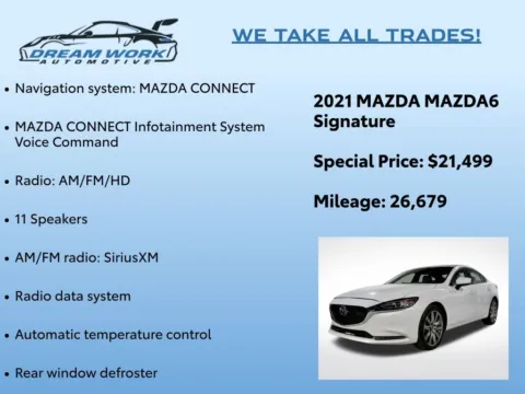 Photos of 2021 Mazda Mazda6 Signature for sale in Charlotte, NC at Dream Work Automotive
