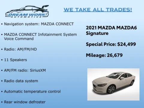Photos of 2021 Mazda Mazda6 Signature for sale in Charlotte, NC at Dream Work Automotive
