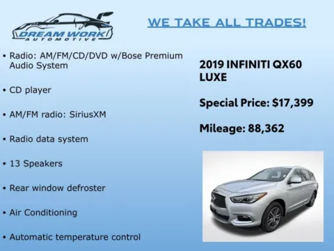 Photos of 2019 INFINITI QX60 LUXE for sale in Charlotte, NC at Dream Work Automotive