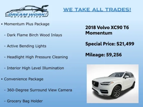 Photos of 2018 Volvo XC90 T6 Momentum for sale in Charlotte, NC at Dream Work Automotive