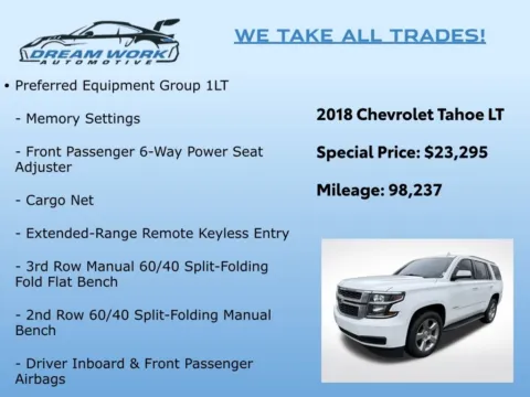Photos of 2018 Chevrolet Tahoe LT for sale in Charlotte, NC at Dream Work Automotive