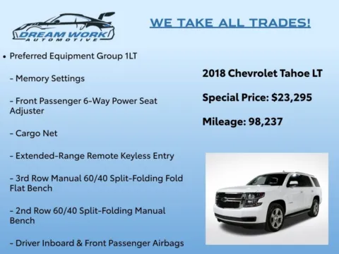 Photos of 2018 Chevrolet Tahoe LT for sale in Charlotte, NC at Dream Work Automotive