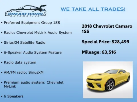 Photos of 2018 Chevrolet Camaro SS for sale in Charlotte, NC at Dream Work Automotive
