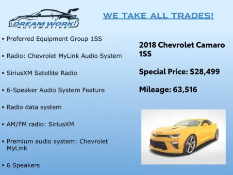 Photos of 2018 Chevrolet Camaro SS for sale in Charlotte, NC at Dream Work Automotive