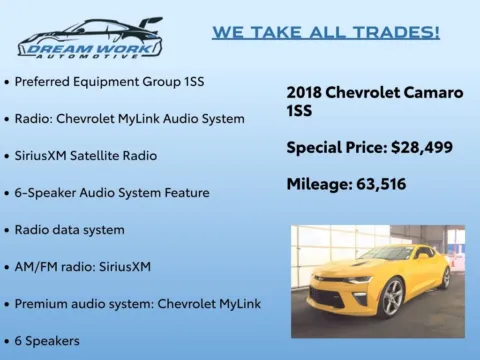 Photos of 2018 Chevrolet Camaro SS for sale in Charlotte, NC at Dream Work Automotive