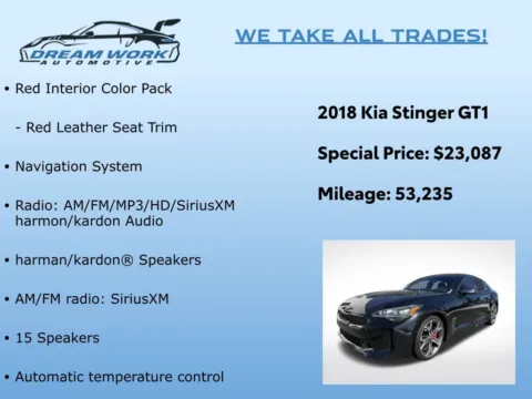 Photos of 2018 Kia Stinger GT1 for sale in Charlotte, NC at Dream Work Automotive