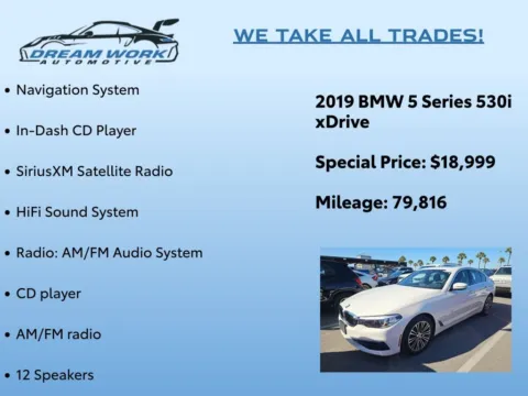 Photos of 2019 BMW 5 Series 530i xDrive for sale in Charlotte, NC at Dream Work Automotive