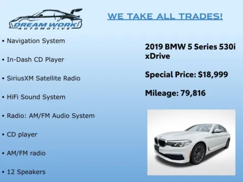 Photos of 2019 BMW 5 Series 530i xDrive for sale in Charlotte, NC at Dream Work Automotive