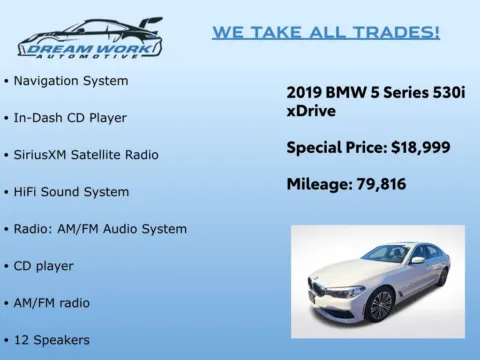 Photos of 2019 BMW 5 Series 530i xDrive for sale in Charlotte, NC at Dream Work Automotive