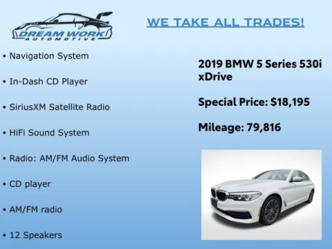Photos of 2019 BMW 5 Series 530i xDrive for sale in Charlotte, NC at Dream Work Automotive