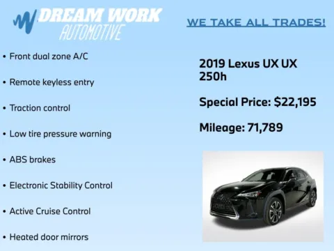 Photos of 2019 Lexus UX 250h Base for sale in Charlotte, NC at Dream Work Automotive