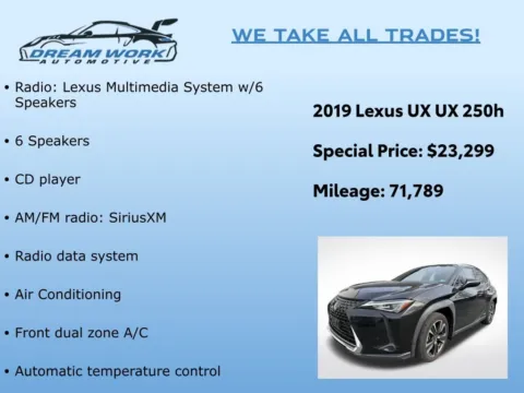 Photos of 2019 Lexus UX 250h Base for sale in Charlotte, NC at Dream Work Automotive