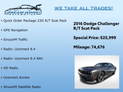 Photos of 2016 Dodge Challenger R/T Scat Pack for sale in Charlotte, NC at Dream Work Automotive