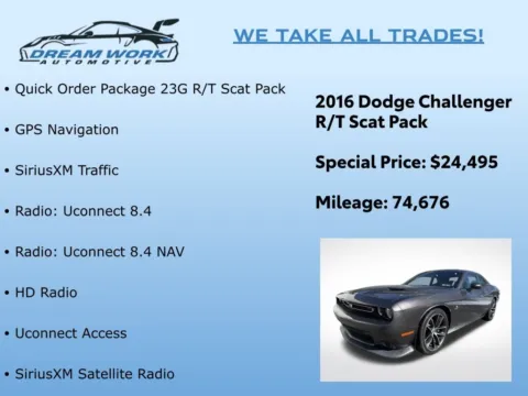 Photos of 2016 Dodge Challenger R/T Scat Pack for sale in Charlotte, NC at Dream Work Automotive